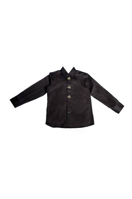 The Blue Morphology Swarovski Placement Placket Shirt 