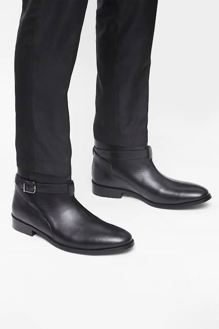 Hats Off Accessories Genuine Leather Buckle Ankle Boots 