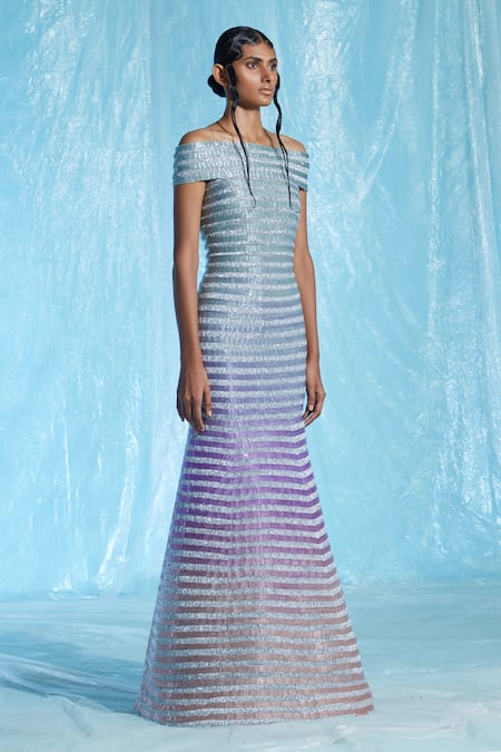 AKHL Off Shoulder Gradient Gown 