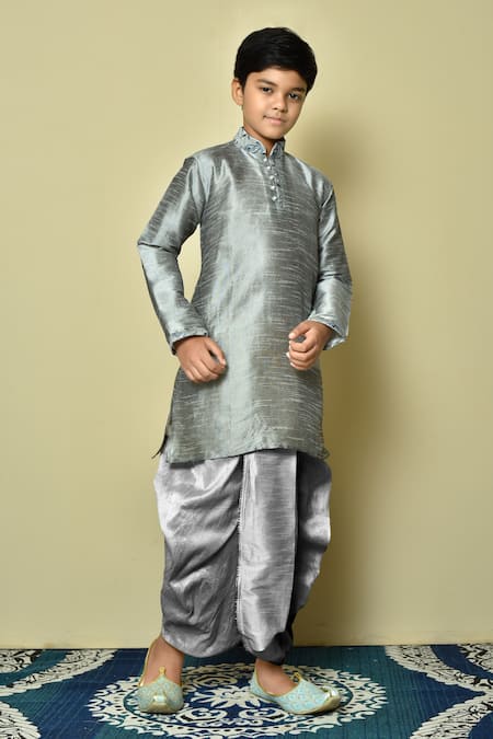 Petite Pomme Woven Kurta With Dhoti Pant 