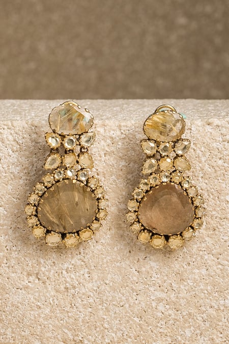 Tarun Tahiliani Routile Embellished Earrings 