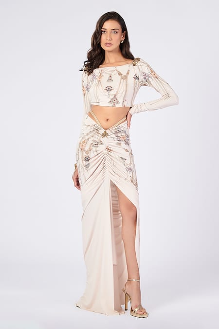 S&N by Shantnu Nikhil Jewel Print Crop Top 