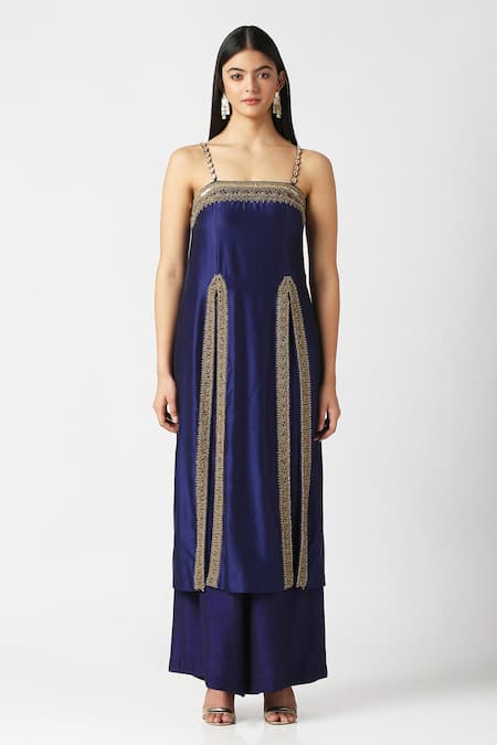 Labbada Chanderi Slit Kurta & Palazzo Set 