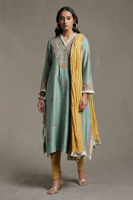 Ritu Kumar Floral Embroidered Kurta Set 