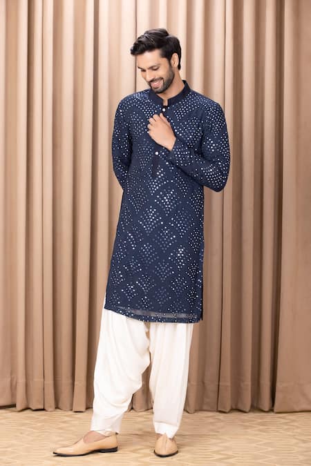 Ankit V Kapoor Rashid Mirror Work Kurta Set 