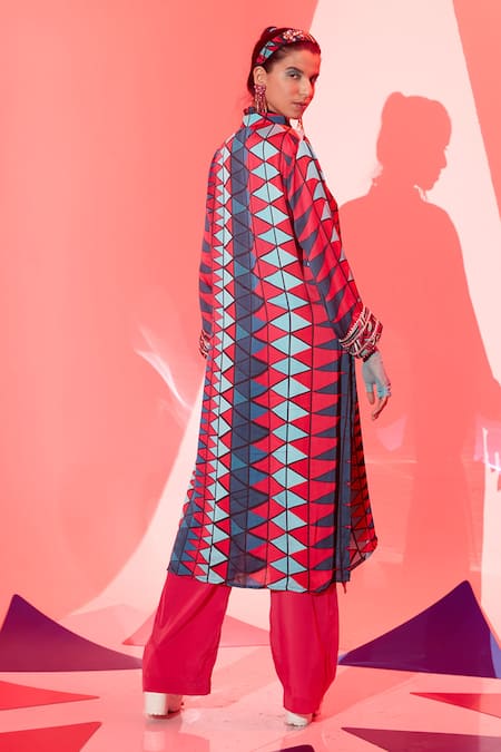 Buy_Esha L Amin_Multi Color Viscose, Crepe Coachella Printed Cowl Kurta _Online_at_Aza_Fashions