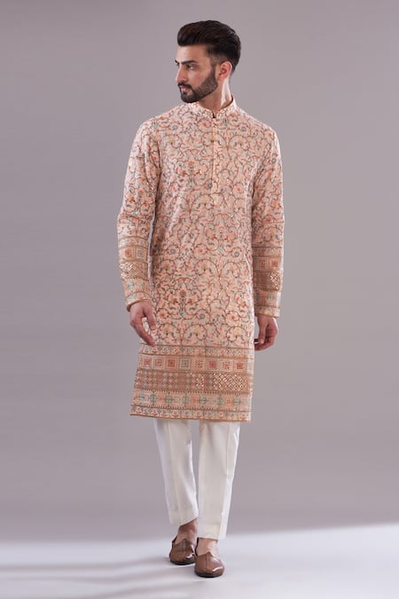 Kasbah Floral Vine Thread Embroidered Kurta Set 