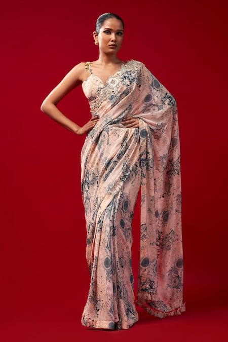 Bhumika Sharma Blossom Print Saree With Blouse 