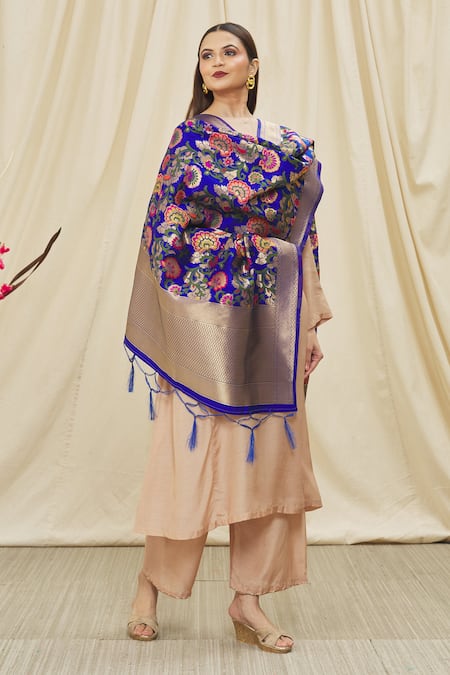 Khwaab by Sanjana Lakhani Flower Woven Dupatta 