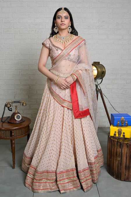 Priti Sahni Sequin Embroidered Lehenga Set 