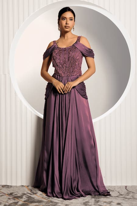 A-Line Purple Satin Backless Long Crossed Straps Prom/Formal Dress –  Pgmdress