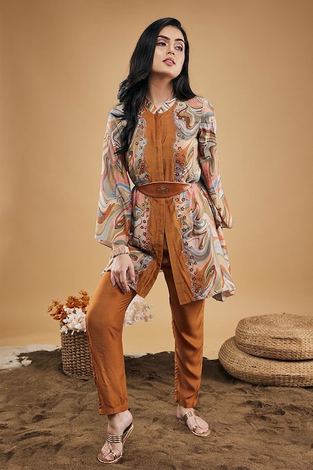 Soup by Sougat Paul Marble Mosaic Pattern Kurta & Pant Set 
