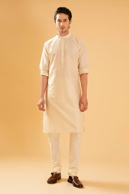 Raghavendra Rathore Blue Band Collar Kurta 