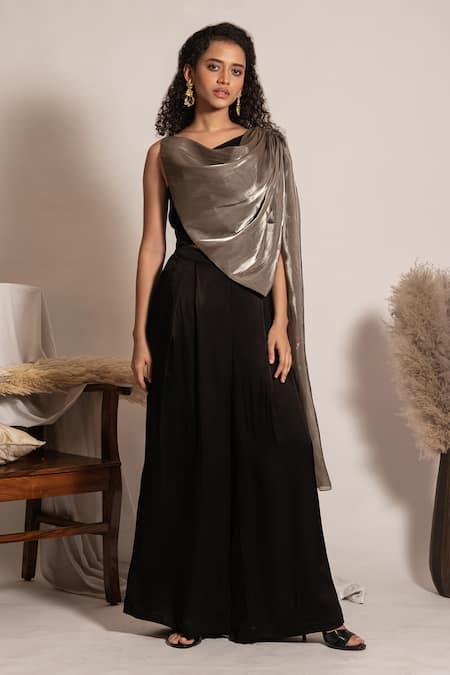 Vanshika Agarwal Label Barbara Draped Top & Pant Set 