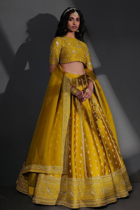 Buy Taisha Yellow , Kota Doria, Organza Zari, Embroidered Bridal Lehenga Set Online at Aza Fashions Buy_Taisha_Yellow , Kota Doria, Organza Zari, Embroidered Bridal Lehenga Set _Online_at_Aza_Fashions