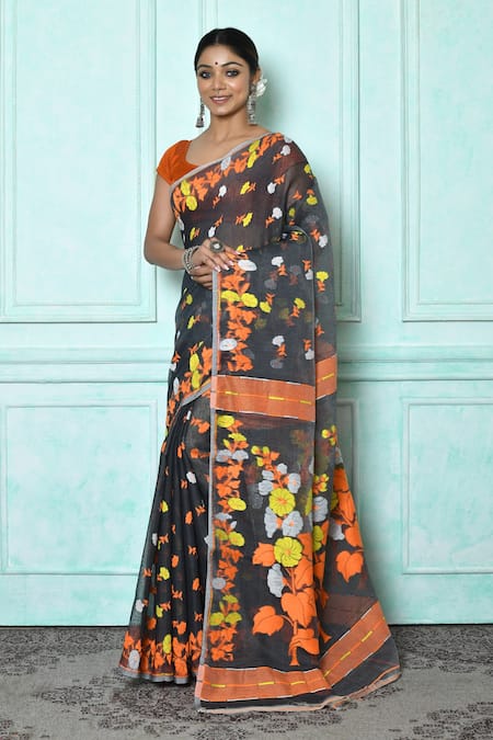 Samyukta Singhania Silk Cotton Spring Jamdani Woven Saree 