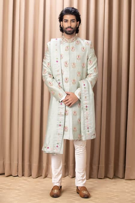 Ankit V Kapoor Lahore Bouquet Embroidered Sherwani Set 