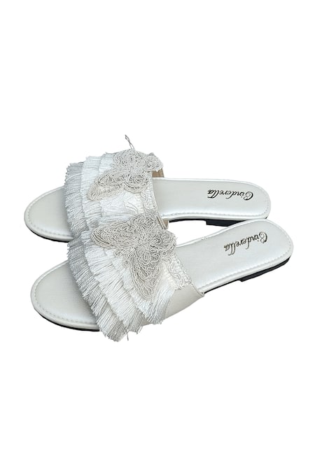 Cinderella by Heena Yusuf Glory Fringe Tasselled Embellished Flats 