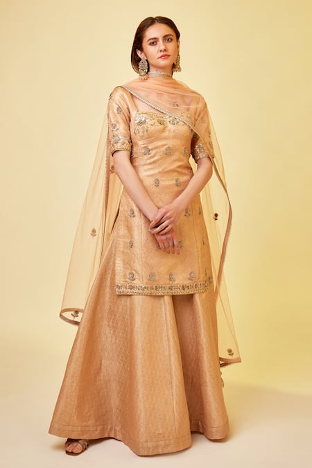 Shyam Narayan Prasad Brocade Embroidered Kurta Sharara Set 