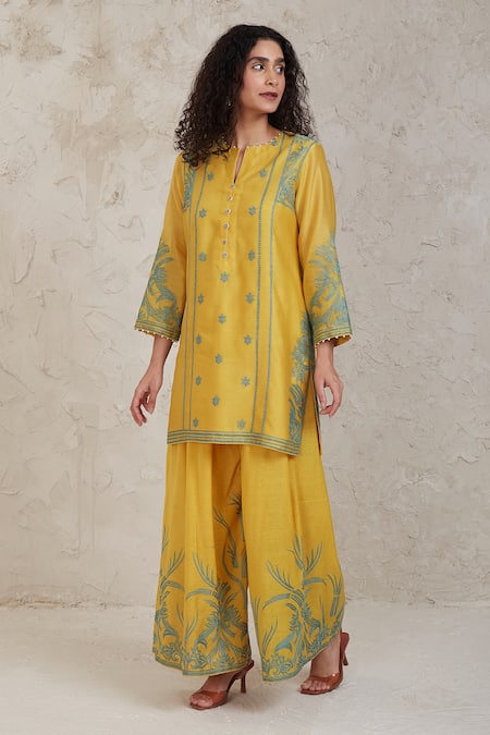 Sue Mue Fairoz Chanderi Dori Work Kurta & Pant Set 