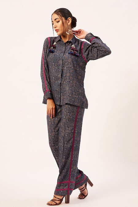 Zariya the Label Ajrakh Print Shirt & Pant Set 