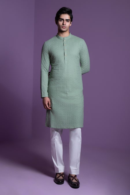 Contrast By Parth Threadwork Kurta With Pant 