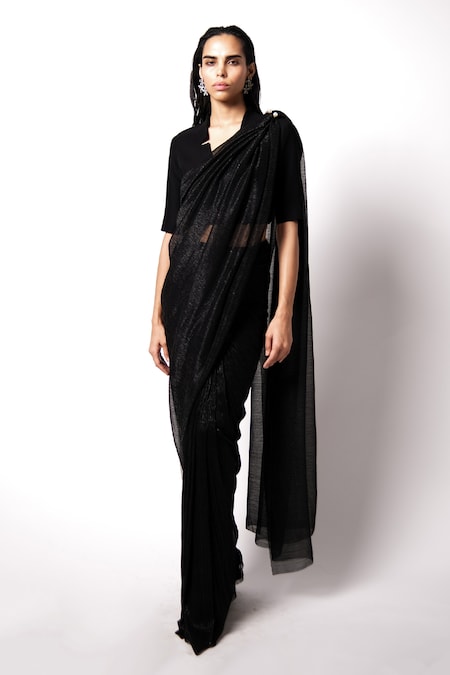 Premium Party Wear BlockBuster black color sequence work saree with Belt,  Size: Free, 1 at Rs 850/piece in Surat