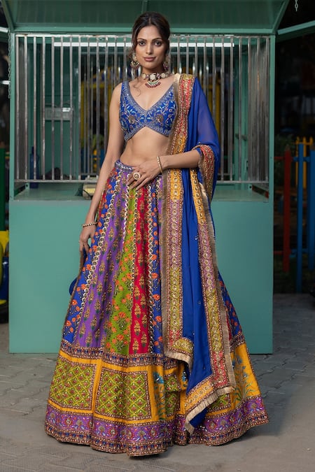 Irrau by Samir Mantri Floral Print Lehenga Set 