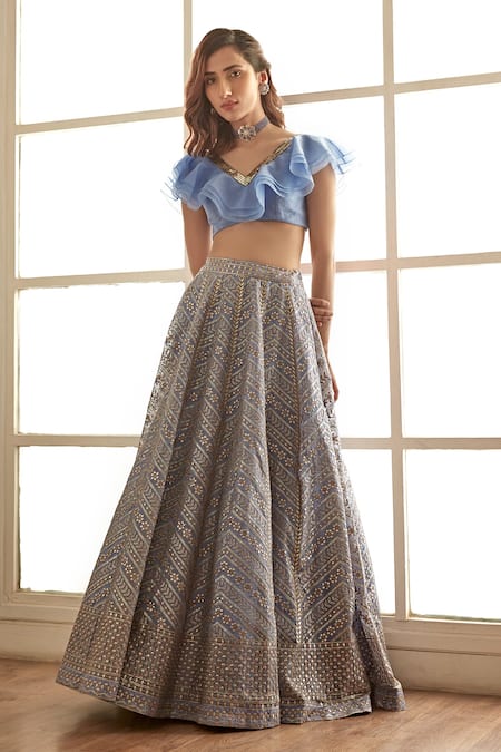 Ruffle blouse cheap for lehenga