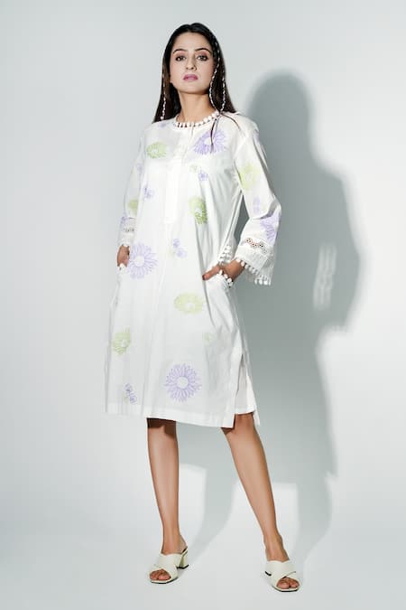 Jyoti Bansal Bloom Of Faith Applique Tunic 