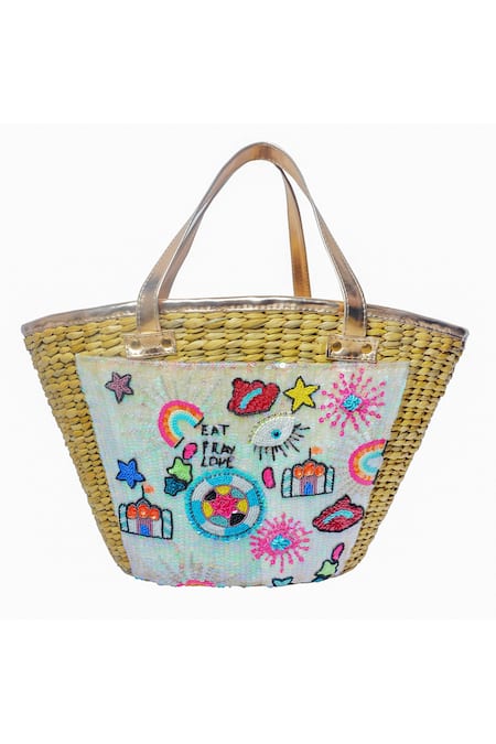 Gin & Tonic Eat Pray Love Embellished Beach Bag 