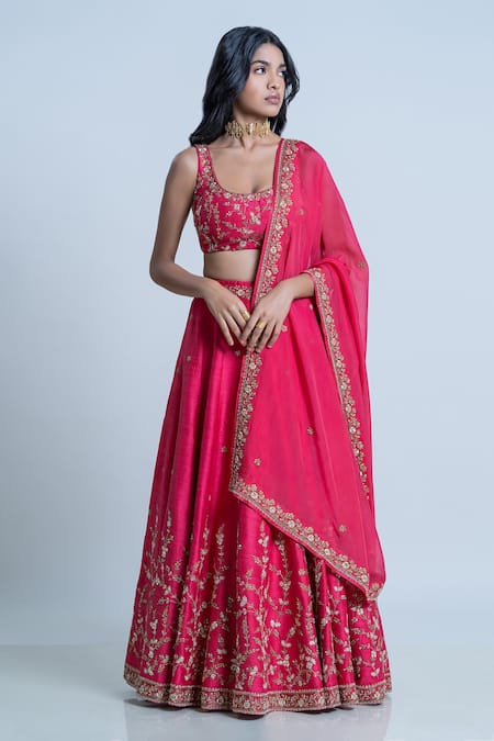 Nautanky Embroidered Bridal Lehenga Set 