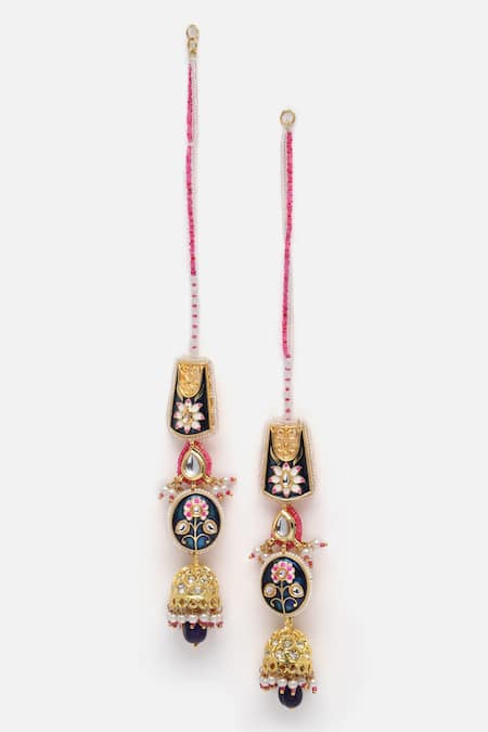 Dugran By Dugristyle Floral Pattern Embellished Jhumkas 