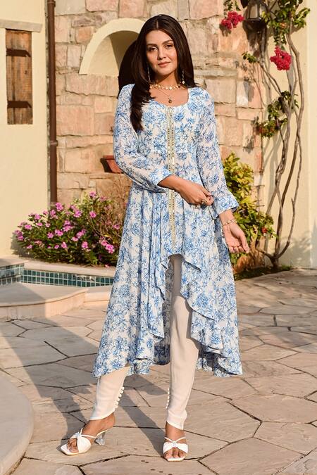 Peach block printed kurta with straight pants and kota dupatta - Set of  Three #Designs #Indian #Patterns #For Women #Pakistani #L… | Indische  outfits, Girls, Design