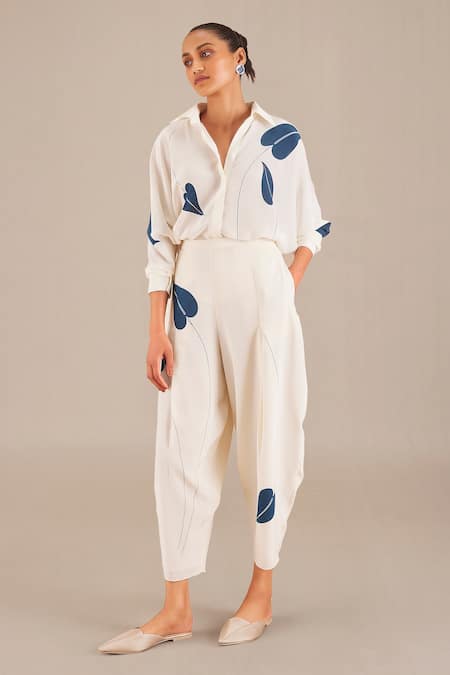 AMPM Leaf Motif Shirt & Pant Set 