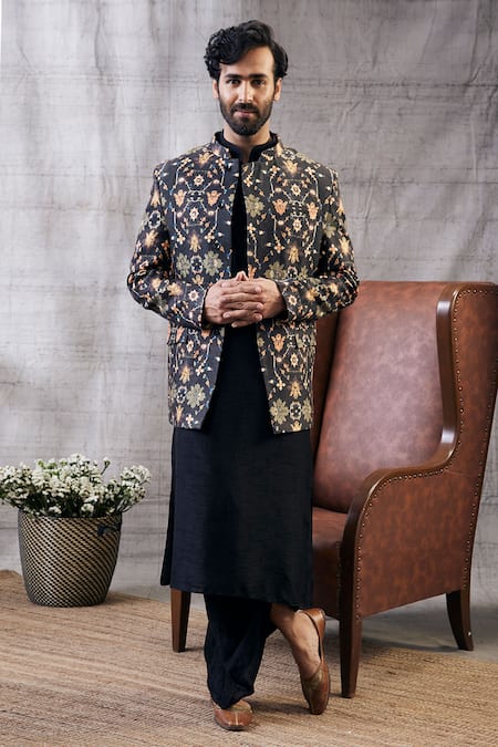 Soup by Sougat Paul Zahra Geometric Print Jacket & Kurta Set 