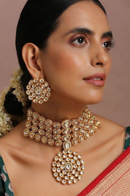 SWABHIMANN Kundan Embellished Choker Set 