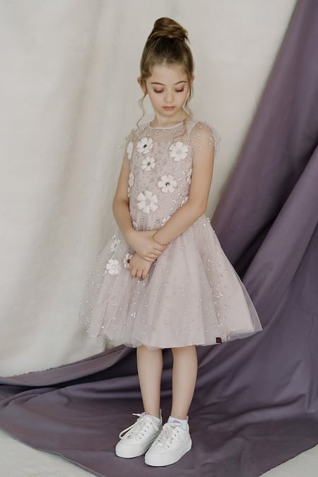 Swati Golyan Hand quilted 3D Flowers Dress 