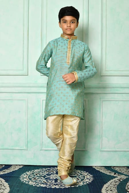 Arihant Rai Sinha Green Dupion Art Silk Embroidered Geometric Straight Kurta Set 