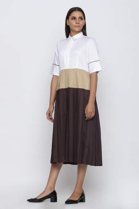 Escape By Aishwarya Colorblock Pleated Dress 