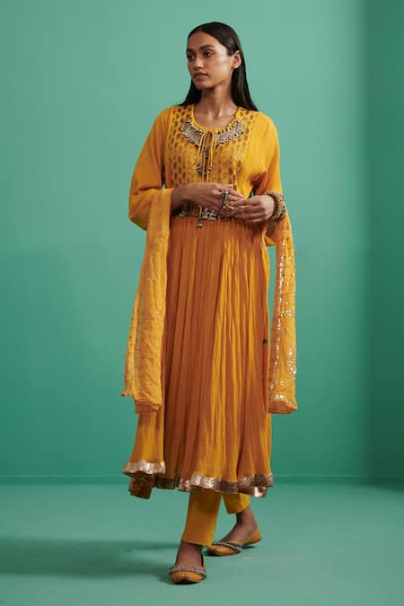 5Elements Cotton Paisley Pattern Anarkali Set 