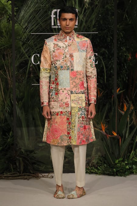 Varun Bahl Chanderi Sherwani Set 