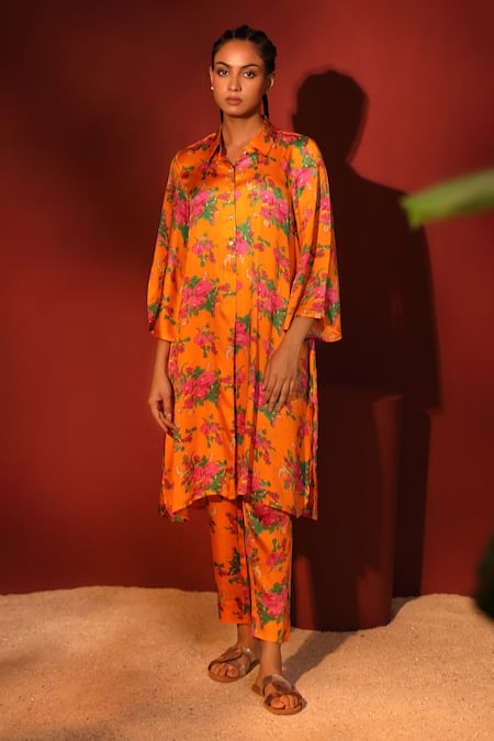 Shetab Kazmi Floral Digital Print Shirt & Pant Set 