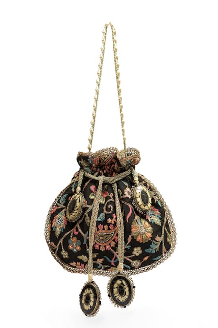 Rabani & Rakha Resham Thread Embroidered Potli Bag 