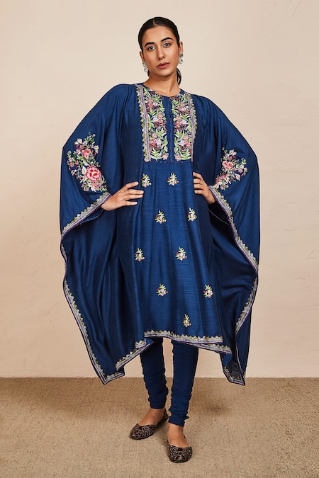 Sue Mue Navya Floral Embroidered Kaftan Set 