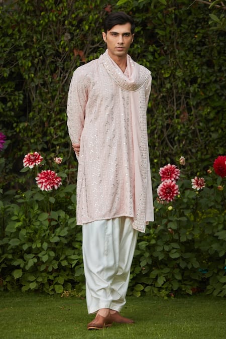 Bohame Sarva Flower Vine Chikankari Embroidered Kurta Set 