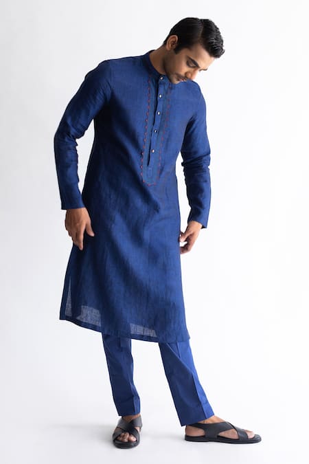 Kaha Linen Front-Open Kurta 