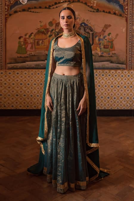 Priyanka Raajiv Pramsu Chanderi Silk Lehenga Set 