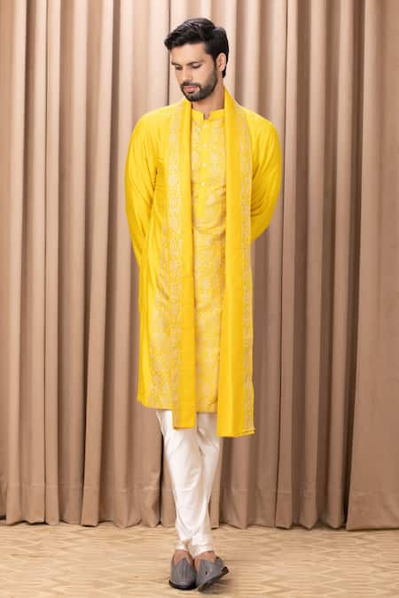 Ankit V Kapoor Fahad Embroidered Straight Kurta Set 