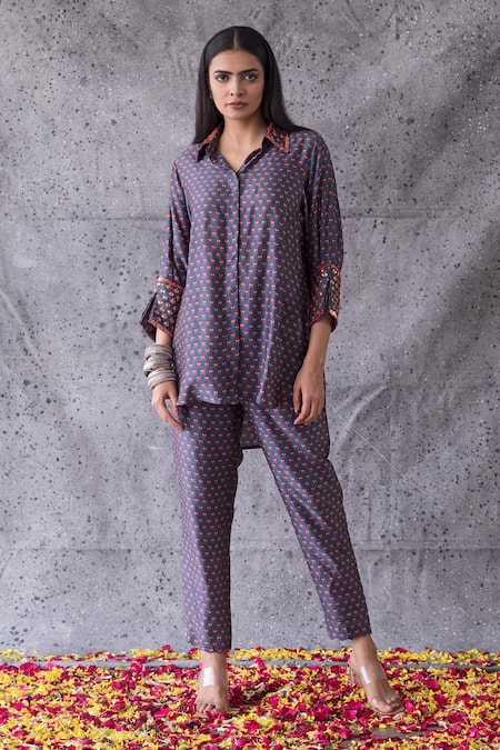Shachi Sood Floral Print Shirt And Pant Set 